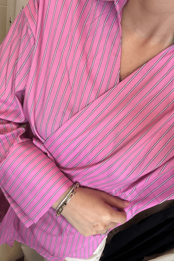 cizgili gomlek pembe