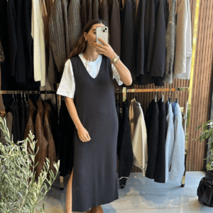 zara kolsuz triko elbise