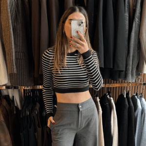 çift ton çizgili crop