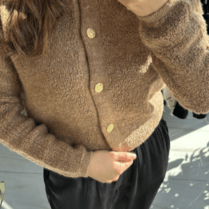 düğmeli teddy hırka
