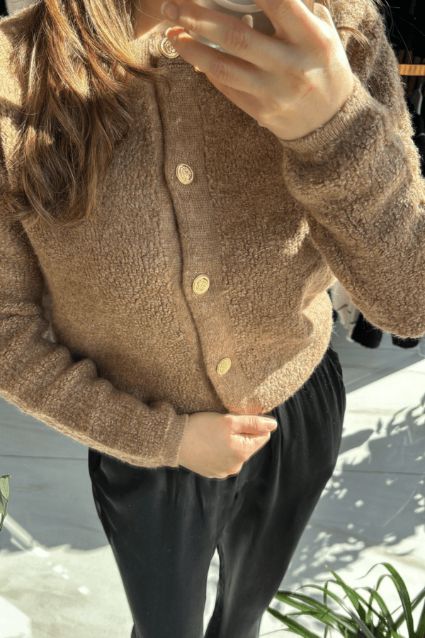 düğmeli teddy hırka