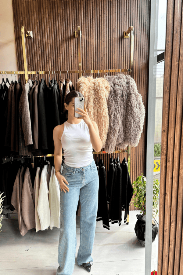 buz mavi taşlı jean