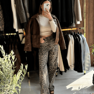 leopar desenli jean
