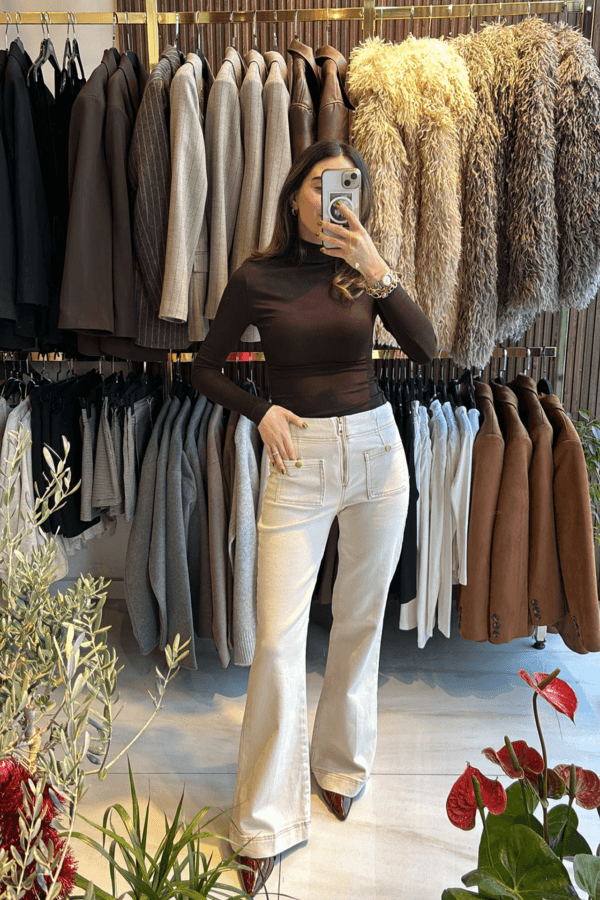 Önden Cep Detaylı Pantolon